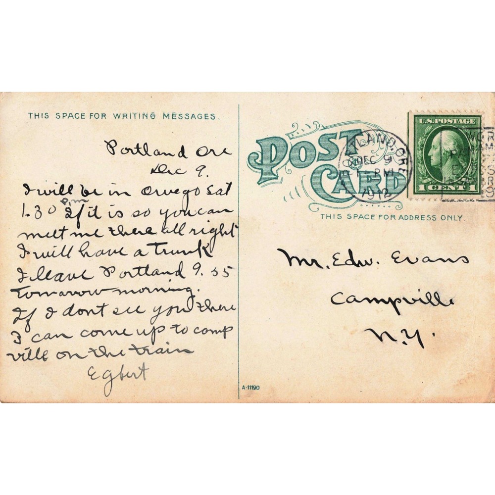 Vintage 1912 Postcard Disking and Harrowing by Steam in the West Oregon Postmark - Picture 2 of 2
